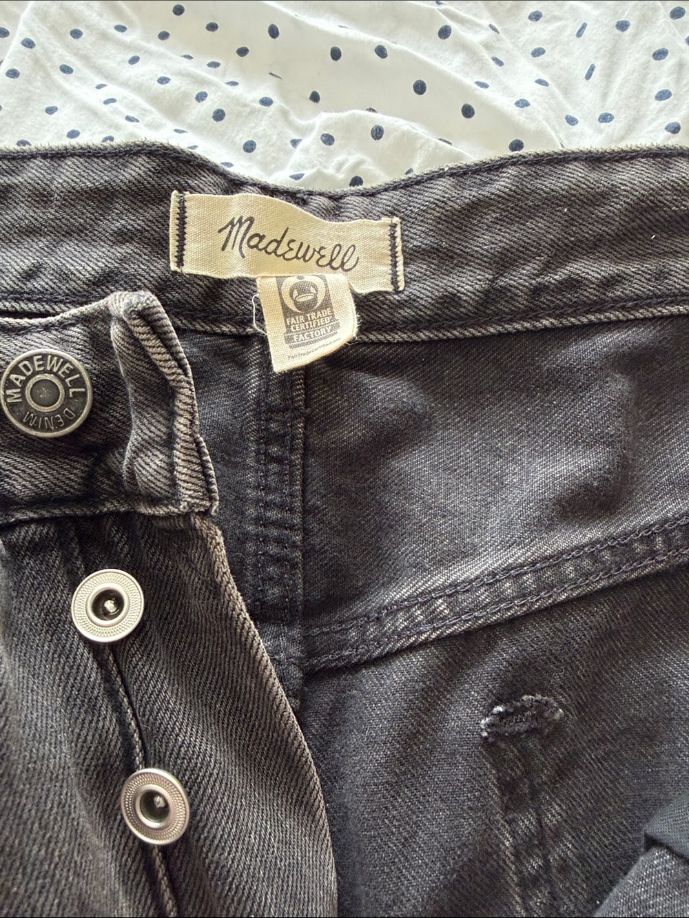 Madewell Black Washed Darted Barrel Leg Jeans - Picture 4 of 6